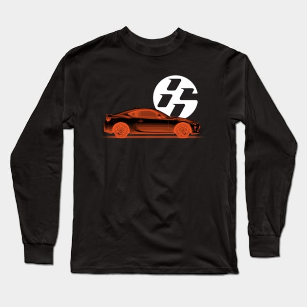 GT86 Body Black Orange Long Sleeve T-Shirt by CharlieCreator